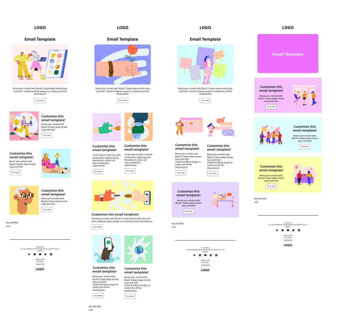 Email templates showcase